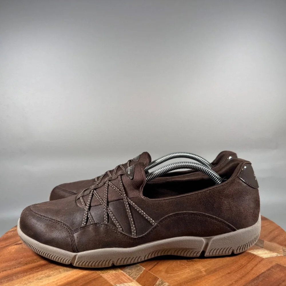 Skechers Womens 100193 Chocolate Brown Bungee Slip On Walking Shoes Size 9